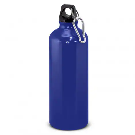 Reusable blue water bottle with carabiner clip for Raglan Surf Lifesaving team activities and hydration.